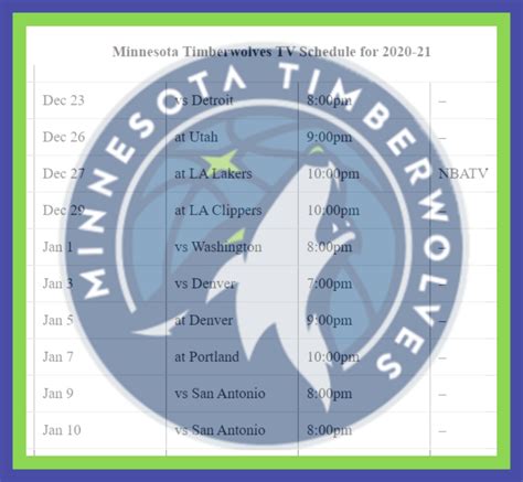 timberwolves schedule printable 2020
